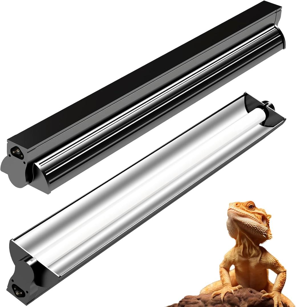 8W T5 10.0 UVB Reptile Light Fixture 12"  High Output UVA UVB Light for Bearded Dragons, Turtles & Snakes  Compact UVB Lamp for Desert & Tropical Reptiles (UVB 10.0-Desert, 12INCH-8W)