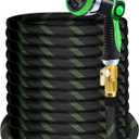 SUPCLUB 25Ft Non-Expandable Garden Hose with 3750D Oxford Fabric, Multi-Layer TPE Tube, 10 Function Nozzles, Flexible, Lightweight, Kink-Free, Leak-Proof, Sturdy Water Hose with Strong Brass Connector