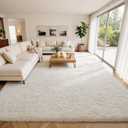 Ophanie Area Rugs 10x14 Living Room, Large Ivory Bedroom Carpet, Big Shag Indoor Thick Soft Nursery Rug, Fluffy Carpets for Boys and Girls Room Home Decor Aesthetic with Over 99 pcs Pile fibers