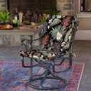 Arden 2-Pack Outdoor Patio Dining Chair Cushion, 20x44, Rain-Proof Seat Pad, Fade-Resistant Outdoor Cushion Simone Black Tropical