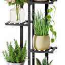 ROSSNY 48 Inch Tall Plant Stand Indoor, 6 Tier 7 Potted Bamboo Plant Stands for Indoor Plants, Corner Plant Stand, Tiered Plant Stands, Plant Shelf For Indoor, Planter Holder for Multiple Plants Indoor, Black