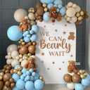 We Can Bearly Wait Wall Decal, Baby Shower Backdrop Decoration, Removable Sticker for Gender Reveal Party(Girl Boy Baby) Decor, Bear Welcome Signs for Pregnancy Party Photo Background