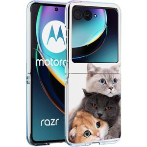 Razr Plus 2023 Case, Brown Cute Cat Anti-Scratch Solid Hard case Protective Shookproof Phone Cover for Motorola Razr+ 2023/Razr Plus 2023