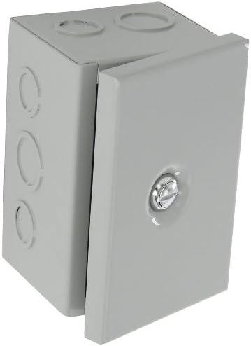 Bud Industries JBH-4944-KO Steel NEMA 1 Sheet Metal Box 6" L x 4" W x 3.5" D, Gray