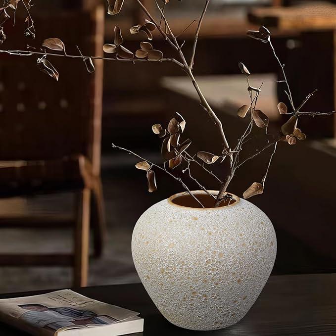 Ceramic Farmhouse Large Flower Vase,6.8 Inch Decor Terra Cotta Pottery Vase Boho Ceramic Rustic Vase for Home Decor Living Room Entryway Table Centerpiece Decor,Terracotta Vases.Wedding,Gifts