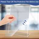 Slanted Back Acrylic Sign Stands 8 x 10, Clear Tabletop Display, Plastic Paper Sign Holder for Office, Home, Restaurant (6 Pack)