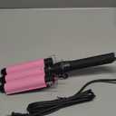 3 Barrel Curling Iron Jumbo 1.25 inch (32mm) Hair Curling Wand Crimper Instant Heating Adjustable Hair Curler with 2 Temperature Control (Pink)