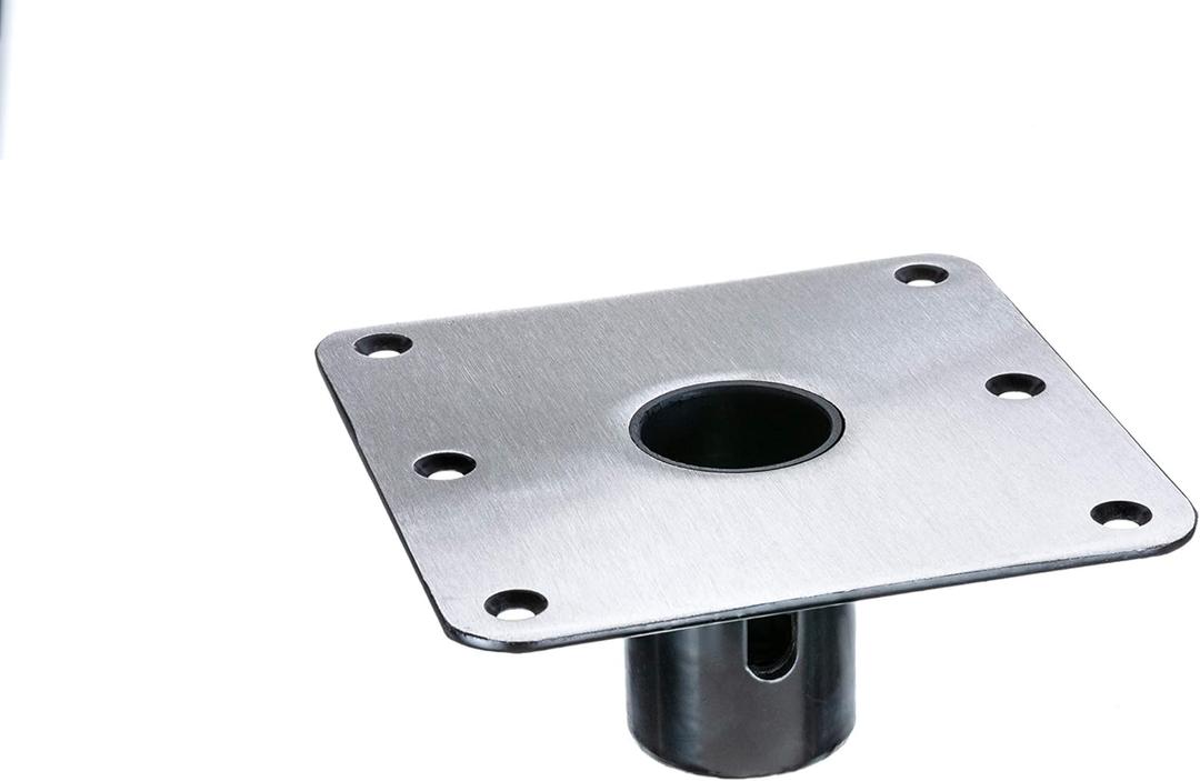 Swivl-Eze 69773 Swivl-Eze 1.77 Series Stainless Steel Snap-Lock Seat Base Plate, 7-Inch x 7-Inch, Square