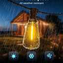 VIPAR Outdoor String Lights, 100FT 52 ST38 Bulbs Patio Lights Outdoor Waterproof, Shatterproof Vintage Edison LED Outside Hanging Light for Backyard, Porch, Garden, Deck, Bistro, 2700K Dimmable