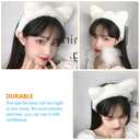 Beaupretty 2pcs Furry Plush Animal Ears Headband Face Washing Hairband for Women Girls White