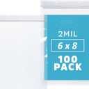 GPI - 6" x 8" Zip Bags, 100 Count, 2 Mil, Clear Plastic Reclosable Zipper Poly Baggies, with Resealable Zip Top Lock Seal, for Sandwich, Snack, Cookies, Food & Office Supplies