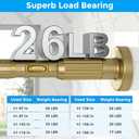 MEXAU Gold Tension Curtain Rods for Windows 41-166 Inches Heavy Duty Tension Rod Adjustable Curtain Rods No Drilling for Bathroom Living Room Outdoor Patio Hold Up Blackout Curtains and Non Slip