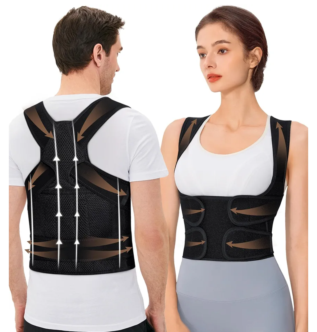 Durpeak Back Brace Posture Corrector for Women and Men, Breathable Shoulder Brace, Upper and Lower Back Pain Relief, Adjustable Full Back Support(Medium,Black)