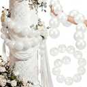 Wedding Arch Backdrop Pearl Bead Arch Decoration for Wedding Bridal Shower Engagement Baby Shower Photo Background Decoration and Decor DIY Craft(White,3.1inch X 40inch,Plastic)