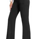 Desol Women's High Waisted Flare Pants for Work, Tummy Control Bootcut Pants with 4 Pockets, Business Casual Pants for Office (XX-Large, Black)