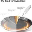 COOKER KING 9.5" Round Griddle Pan, 3-Ply Hybrid Stainless Steel Crepe Pan with Stay-Cool Handle, Non Stick & Non Toxic for Pancake, Eggs, All Stovetop & Induction Compatible, Oven & Dishwasher Safe