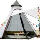 12'x10'x8'Dome Camping Tent 5-6 Person 4 Season Double Layers Waterproof Anti-UV Windproof Tents Family Outdoor Camping Tent (white)