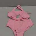 Women's Two Piece Adjustable Halter Top High Waist Bottom Bikini Sexy Bathing Swimsuits, Size: M