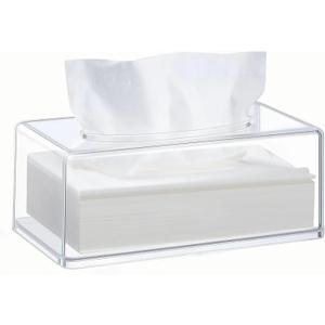 Clear Acrylic Tissue Box,Rectangle Disposable Paper Facial Holder with Lid,Dryer Sheet Container Napkin Organizer for Bathroom, Kitchen and Office Room Decor