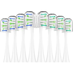 Replacement Toothbrush Heads for Philips Sonicare - 8 Pack Soft Gentle Bristles Compatible with Most Sonicare Click-On Electric Toothbrushes (White)
