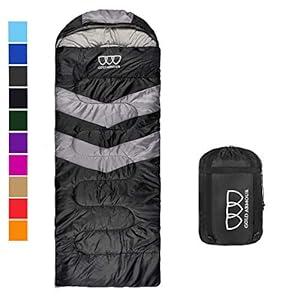 Sleeping Bag – Sleeping Bag for Indoor & Outdoor Use - Great for Kids, Boys, Girls, Teens & Adults. Ultralight and Compact Bags for Sleepover, Backpacking & Camping (Gray / Sky Blue - Left Zipper)