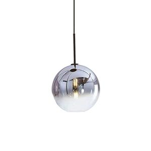 H XD GLOBAL Gradient Color Glass Pendant Light,Modern Glass Hanging Light Chaniler Light (Silver, 20cm)