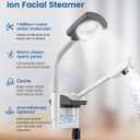 Professional 2-in-1 Facial Steamer with 5X Magnifying Lamp, Salon Grade Hot Mist Esthetician Device, Adjustable Timer, 2 Steam Levels, 3-Level LED Light, White
