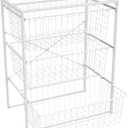 ClosetMaid Wire Basket 3 Drawer Organizer Unit with Shelf for Pantry, Closet, Clothes, Linens, Sturdy Steel, Easy Assembly, White, 14.09"D x 27.24"W x 21.64"H