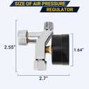 Air Adjusting Valve Regulator with Precision Gauge, Air Pressure Regulator for Spray Painting, Pneumatic Tool, Air Compressor, Spray Equipment, 1/4 NPT, 0-180 PSI