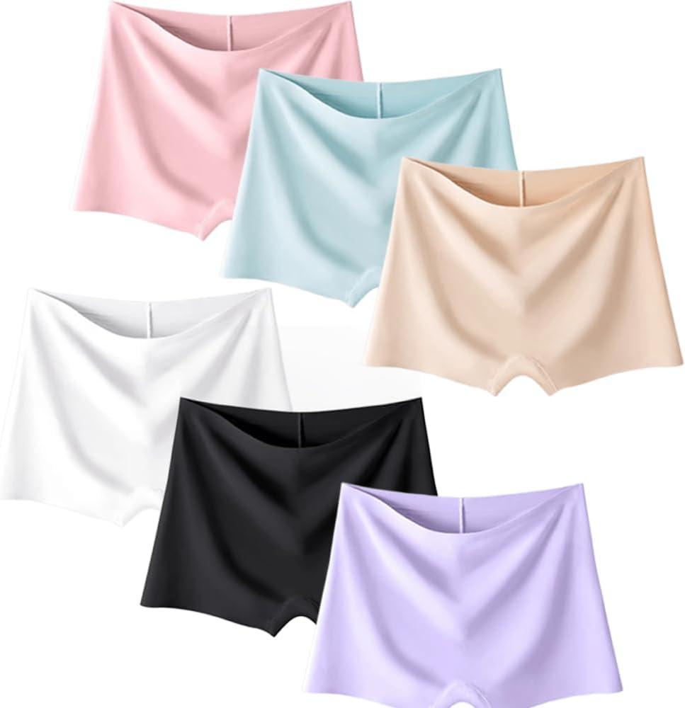 Teen Girls Seamless Boyshorts Underwear No Show Underpants and Breathable Underwear Panties for Dress (8-10 Years, Multicolor1)