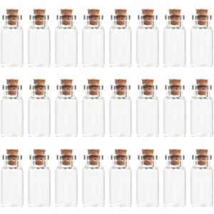 Magic Season Tiny Decorative Glass Bottles (24 Pcs / 0.6x1.5 inch)