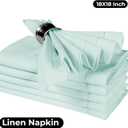 BEDDING CRAFT Set of 4 Hemstitch Pastle Blue Cloth Dinner Napkins 100% Linen - Soft Durable Washable -Ideal for Events Wedding Christmas Thanksgiving Newyear-Perfect Everyday Use Table Linen 18x18.