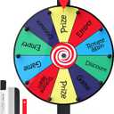 12 Inch Spinning Wheel for Prizes - Prize Wheel, 10 Slots Color Spinner with Stand, Table Prize Wheel Spinner for Trade Shows, Carnivals, and Home Game (12 inch)