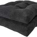 Arlee Memory Foam, Non-Skid Backing Chair Pads, 15.5" L x 15.5" W, Black 2 Count