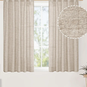 BGment Linen Curtains 54 Inch Length for Short Window, Light Filtering Textured Drapes for Bathroom Kitchen Bedroom Cafe Rod Pocket Ring Clips, 2 Panels, 42 Inch Wide Each Panel