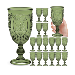 24 Pack Plastic Goblets  (Olive Green)