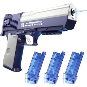 Electric Water Gun for Adults 3 * 60cc High Capacity Rechargeable Automatic Water Guns for Adults & Kids, Water Gun Summer Water Toys Electric Squirt Gun for Beach Pool Swimming Outdoor Party(Blue)