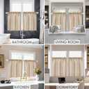 MIULEE Cafe Curtains - 36 Inch Semi Sheer Light Filtering Half Window Curtains, Rod Pocket Tier Curtains 2 Panels W26XL36, Camel Beige