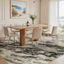 Micgeek Area Rugs for Living Room: 8x10 Abstract Washable Rug Modern Neutral Large Soft Stain Resistant Non-Slip for Bedroom Dining Room Indoor Home Office Carpet - Black Gold