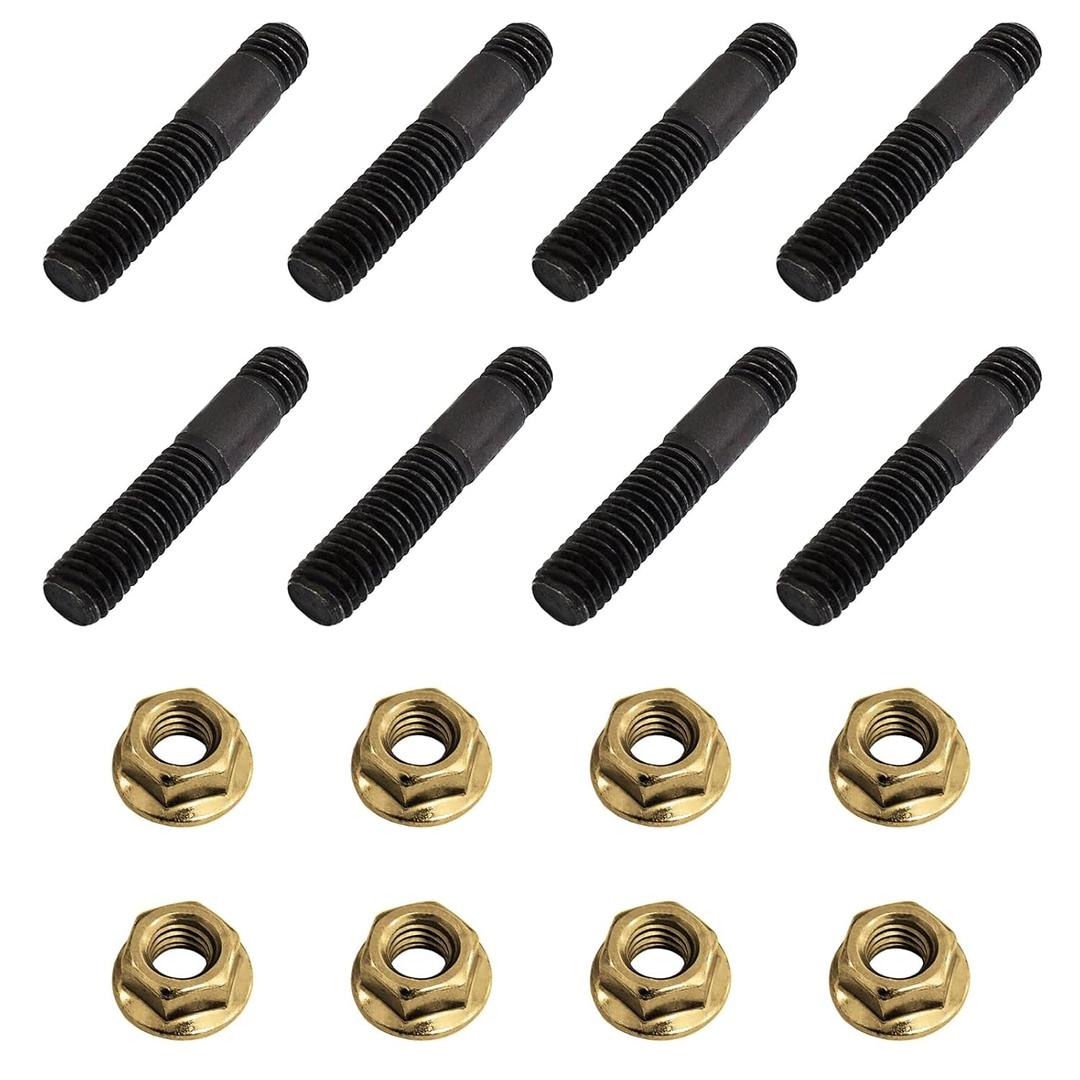 8 Sets 10.9 M8 x 43 CU SW13 M8 x 1.25 Stud Bolt Pin Screw Exhaust Manifold High Strength
