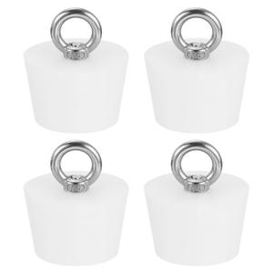 MECCANIXITY Silicone Rubber Tapered Plug 37mm to 46mm Solid Bathtub Bungs Stopper with Ring for Test Tubes, Water Pipe, Drainage Hole, White 4 Pcs