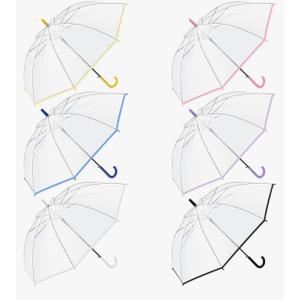 6 Pack Clear Lightweight Umbrella for Rain, Automatic Open, Transparent Dome Umbrella with Easy Grip Strap for Women