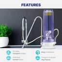 NU Aqua Countertop Water Filter System - 8 Stage Alkaline w/Faucet - Over the Counter Top Drinking Water Purifier Filtration & Dispenser for Kitchen Sink - 120-Day Trial - Filtros de Agua para Tomar
