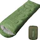 FARLAND Sleeping Bags 30 for Adults Teens Kids with Compression Sack Portable and Lightweight for 3-4 Season Camping, Hiking,Waterproof, Backpacking and Outdoors (Medium(87"x 29.5"), Army green (R Zip))