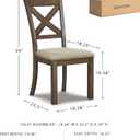 Signature Design by Ashley Moriville Modern Farmhouse 19" Upholstered Dining Room Chair, 2 Count, Brown