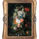 WINPLUS+ Vintage Picture Frame 5x7, Wall Mount and Tabletop Display, Art Gallery Gift (Antique Gold 5x7)