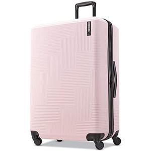 American Tourister Stratum XLT Expandable Hardside Luggage with Spinner Wheels, Pink Blush, Checked-Large 28-Inch