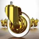 Office Chair Wheels Replacement,(Set of 5) 3'' Caster Wheels Smooth Rolling Heavy Duty Casters Safe for All Floors Including Hardwood - Universal Stem 7/16 Inch, Gold