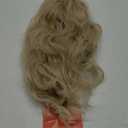 FLUFYMOOZ Claw Clip Ponytail Hair Extensions, 18 Inch Wavy Curly, Natural Fake Synthetic Hairpiece for Women (Dark Blonde to Light Blonde)