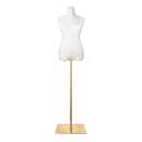 Female Mannequin Torso Women Dress Forms for Sewing Manicanequin Body High Stability Gold Metal Stand for Clothing Dress Jewelry Display Adjustable Height 50”-70” Thin Body